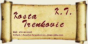 Kosta Trenković vizit kartica